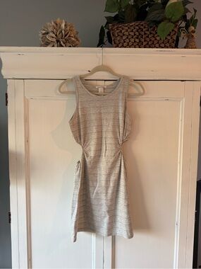 Caution To The Wind Sleeveless Heathered Grey Mini Dress
